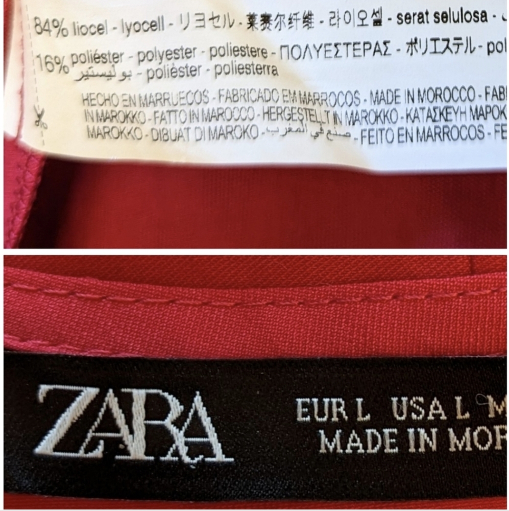 NWT Zara Midi Dress Sarong Style Twist Front Plunging Neckline Pockets Beachy L - Picture 15 of 17